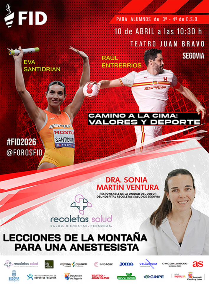 La atleta Eva Santidrián y el ex jugador de balonmano Raúl Enterríos, aperitivo perfecto para el III FID Segovia Recoletas Salud
